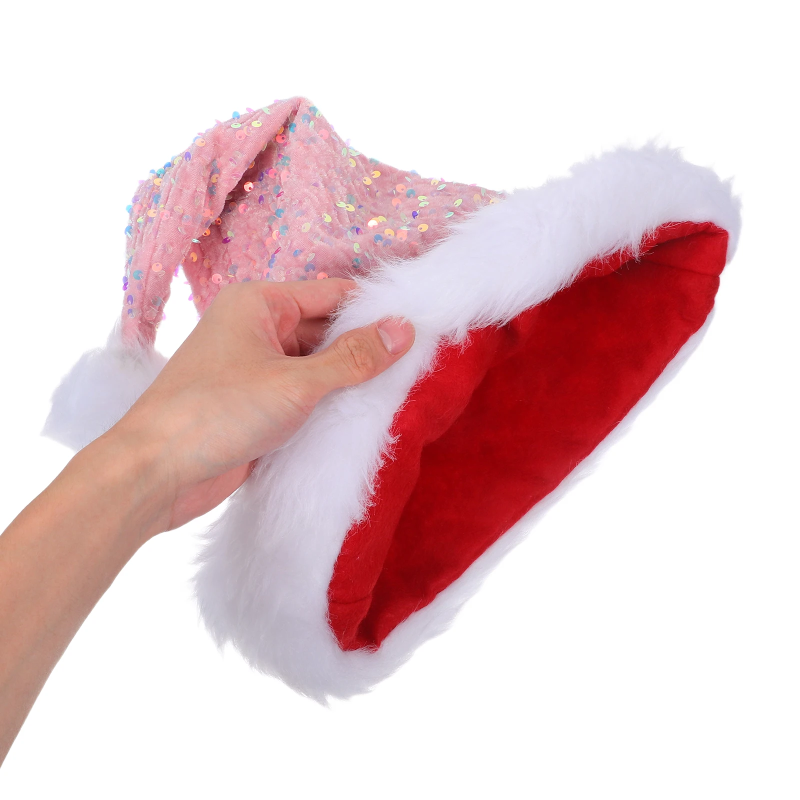 

Sequin Santa Hat Christmas Party Chirstmas Sequins Costume Adult Polyester Cosplay
