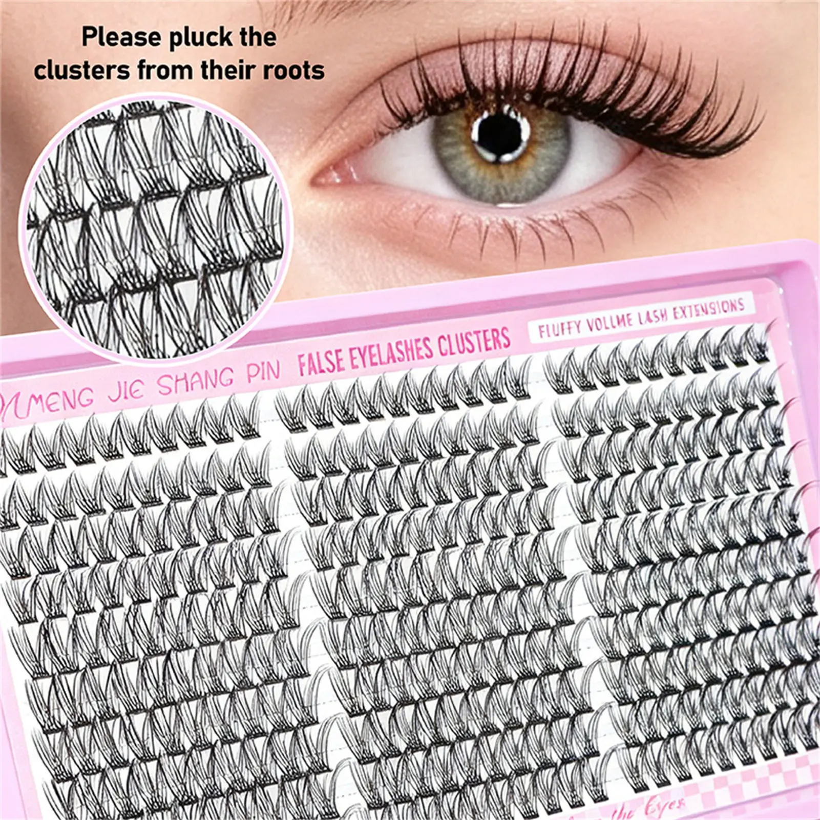 Mixed Density False Eyelashes Soft Synthetic Fiber Lash Cluster 40D-100D Natural Fluffy Lashes Segmented European Style Eyelash