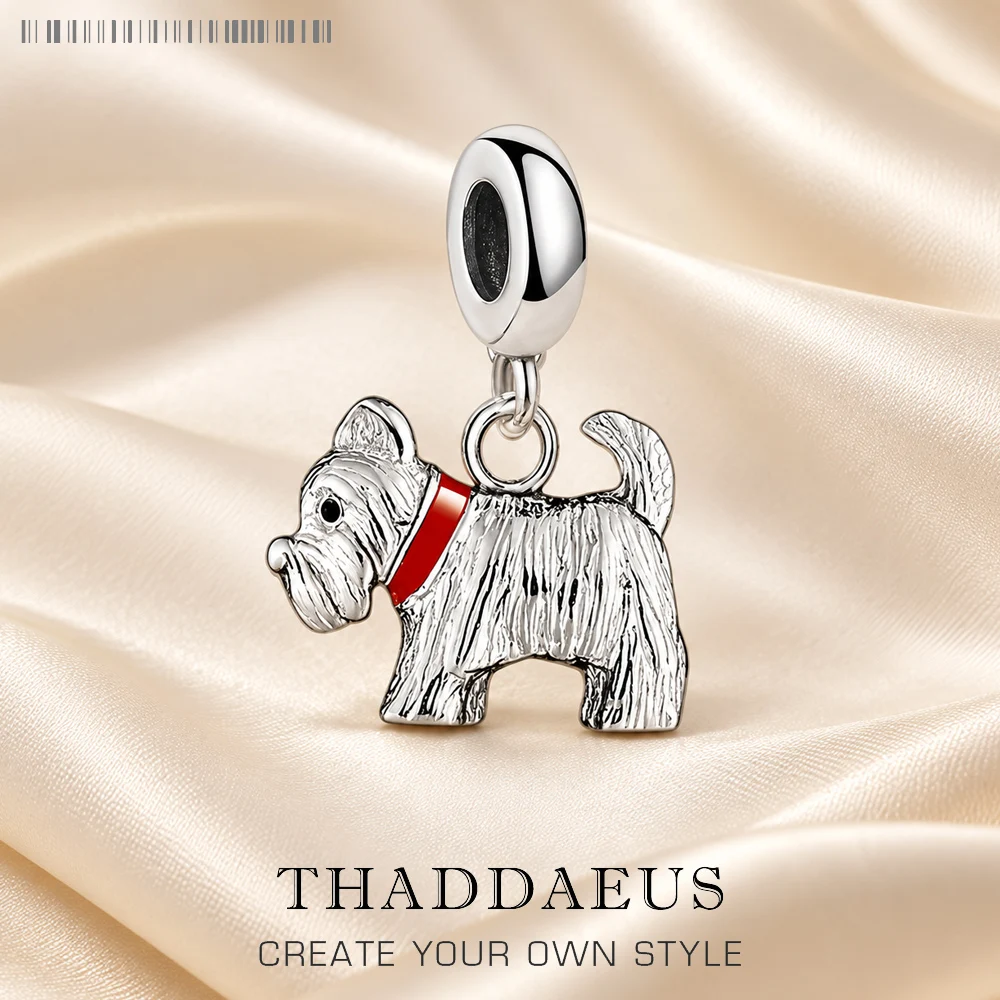 Cute Pet Dog Family Stroll Design Pendant Charm Fashion 925 Sterling Silver Women Gift