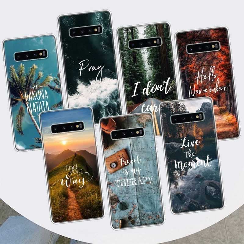 Travel Mountain Beach Proverb Phone Case For Samsung Galaxy M21 M12 M31S M32 M51 M52 Note 20 Ulte 10 Plus 9 8 J4 J6 + J8 M11 F52