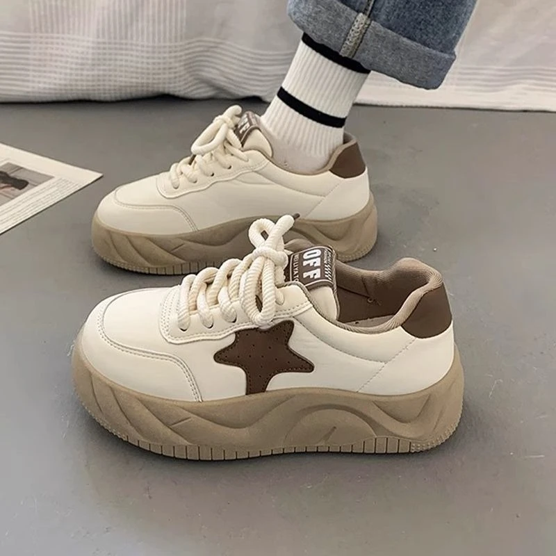 Kids Girls Spring Autumn White Chunky Sneakers School Sports Shoes Comfortable Footwear for Children Soft Sole