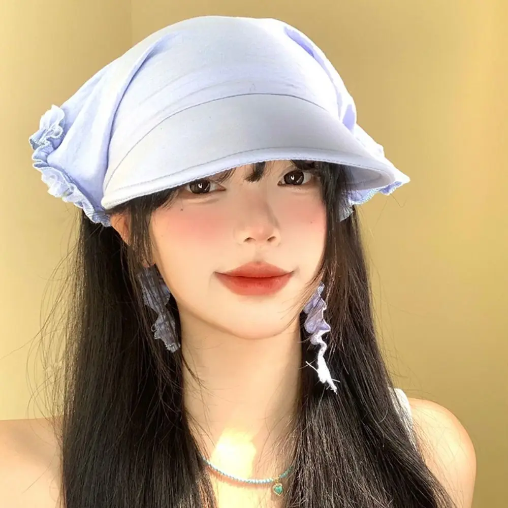 

Cotton Duckbill Turban Hat UV Protection Ruffled Edge Headscarf Baseball Cap Versatile Hip Hop Hat Popular Baseball Hat Summer