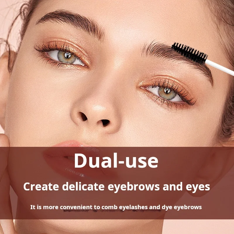 100Pcs Nude Eyelash Extensions Disposable Mascara Wands Plastic Handle Spoolies Cosmetics Makeup for Eye Brow Nylon Brush