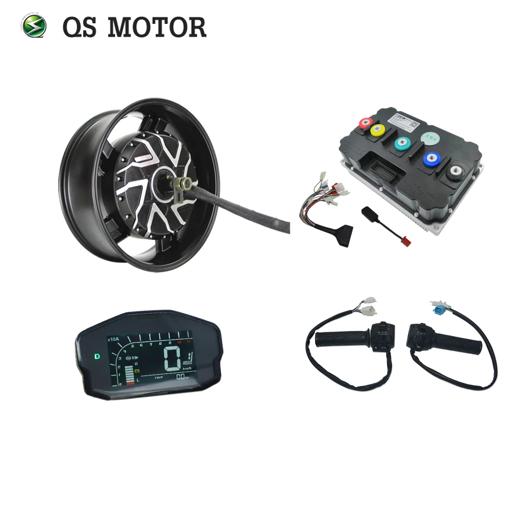 QS MOTOR QS273 12000W 17*6.0inch V4 72V 150kph High Speed BLDC Hub Motor with ND721200 Controller Kits for Electric Motorcycle