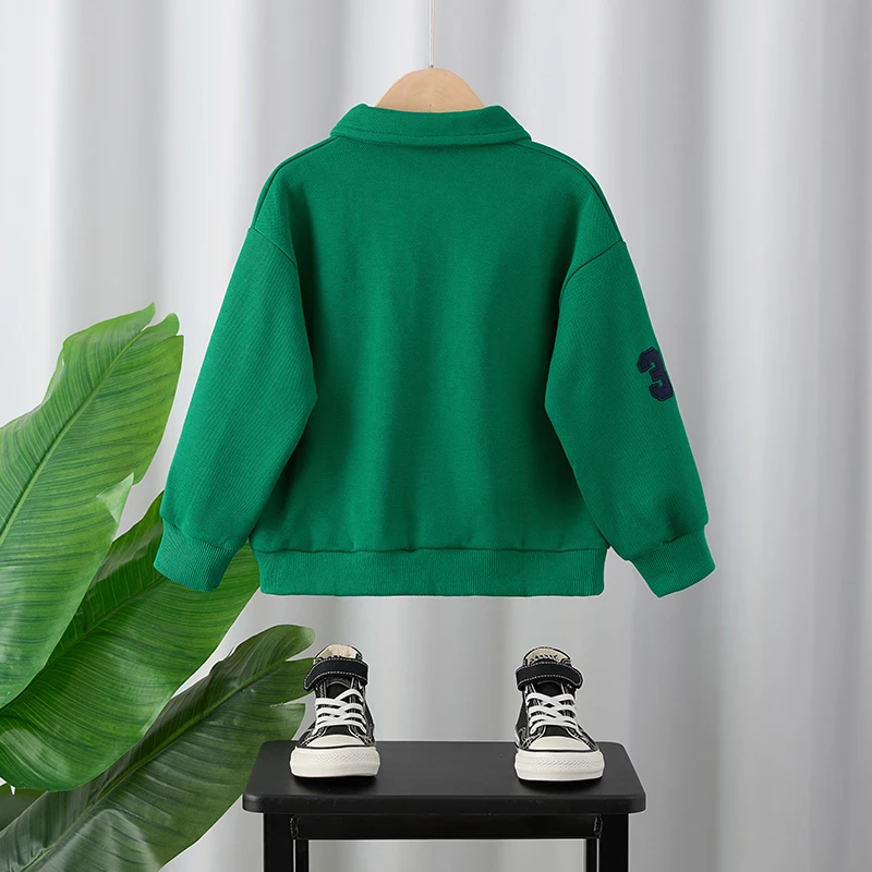 قميص بولو للأولاد 2025 جديد عصري وأنيق للأطفال للخريف بأكمام طويلة سترة أطفال عصرية على الطراز الكوري #2