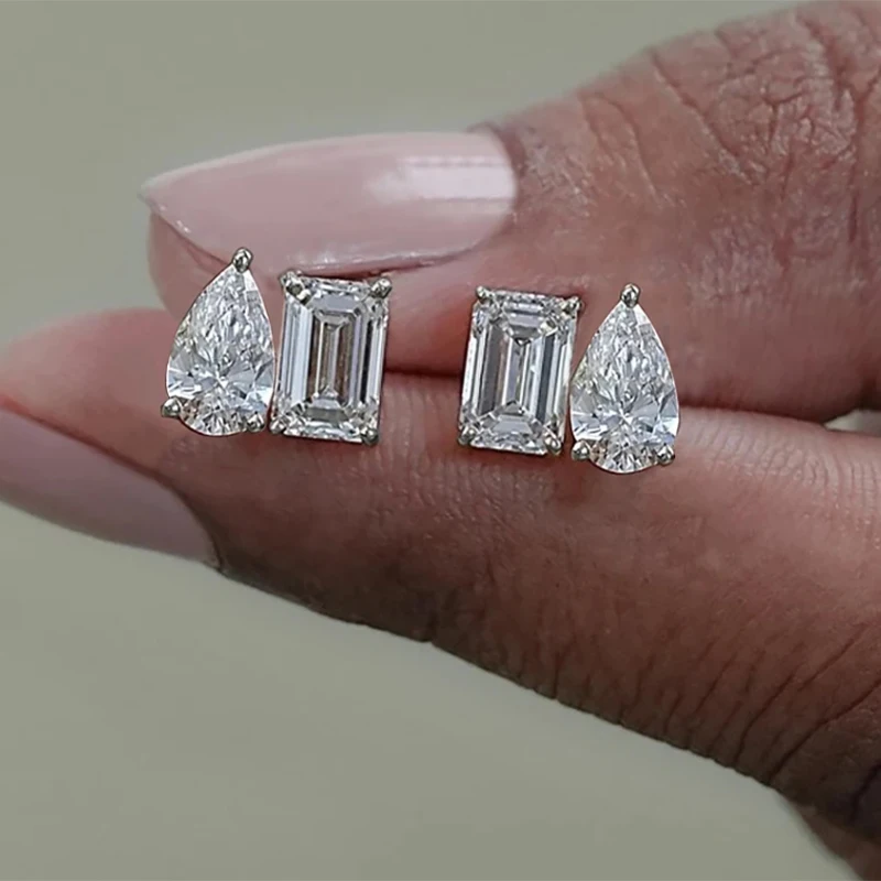 Celestinova 14K Vergoldete 5x7mm Birnenförmige Zweisteinige CZ-Ohrstecker Wasserdicht Anlaufgeschützt Luxus-Schmuck Geschenk Damen-Ohrringe – Detail 13
