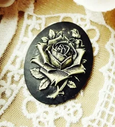5pcs 30mmx40mm Oval Flatback Resin Flower Rose Cabochon Charm Finding,Fit Base Setting Tray Bezel,DIY Accessory Jewellery Making
