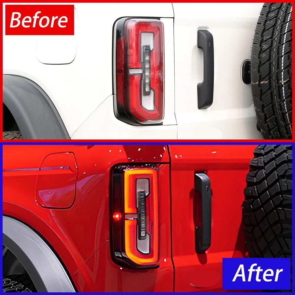 Car Taillights Assembly For Ford Bronco 2021-2024 LED Auto Rear Back Lamps Upgrade High Quality Dynamic Tail lamps Accessories