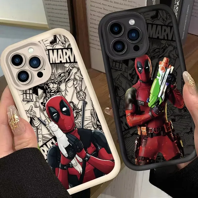 Marvel Deadpool Love Soft Silicone Case For iPhone 16 15 14 13 12 11 Pro Max X XS X S Max XR SE 2020 7 8 Plus iphone16 Cover