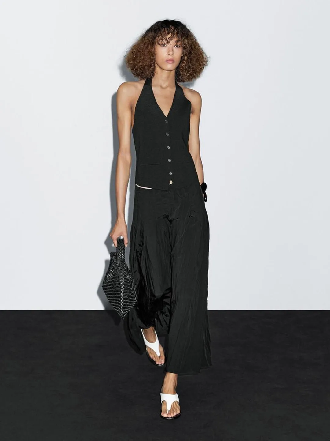 Primavera verão nova chegada feminina fino ajuste colete de malha ne pendurado v-ne bal ol commute sle terno regata