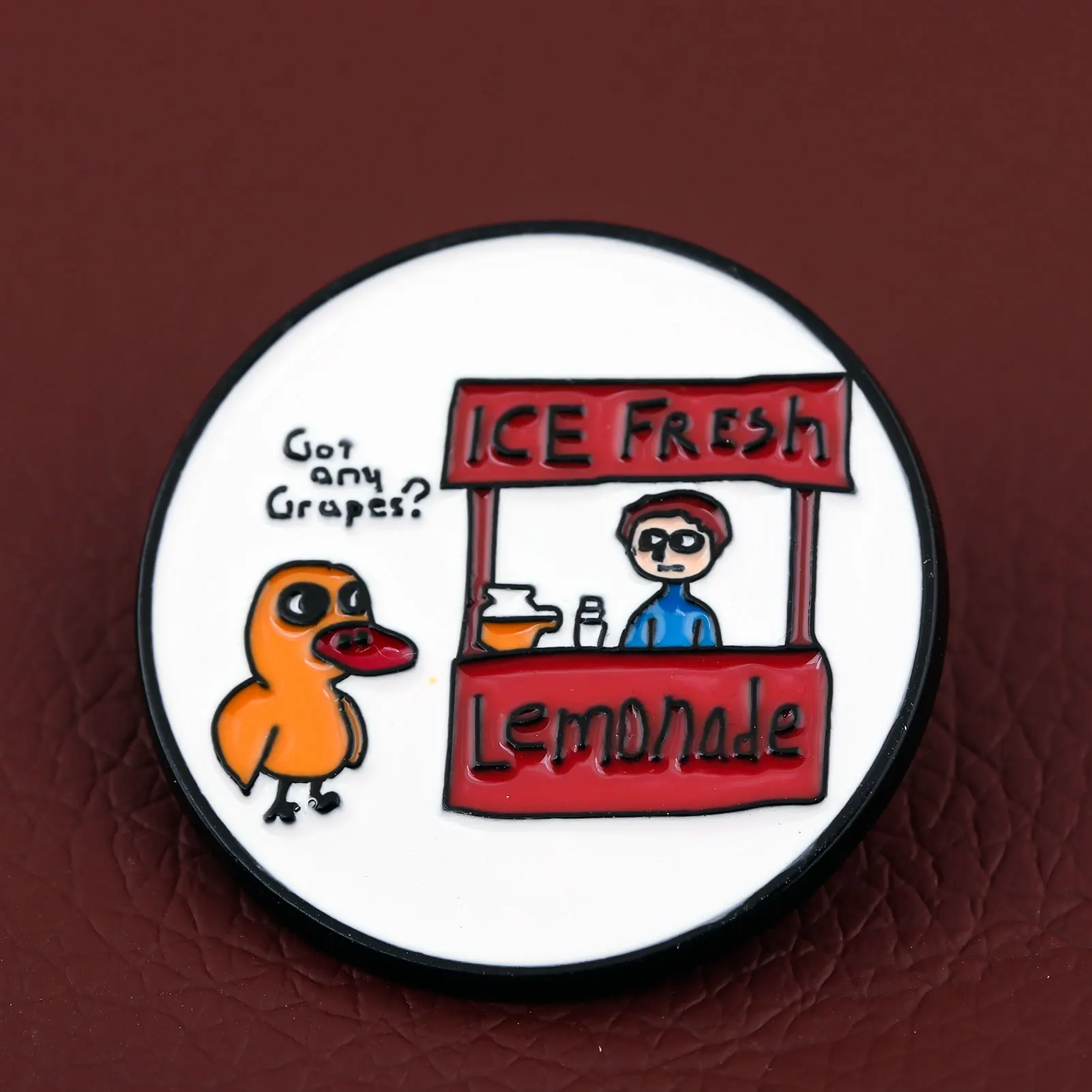 الكرتون الحيوان بطة المينا بروش حصلت على أي عنب ؟ دبوس الإبداعية مضحك شارة الرجال النساء على ظهره مجوهرات هدية الملحقات #5