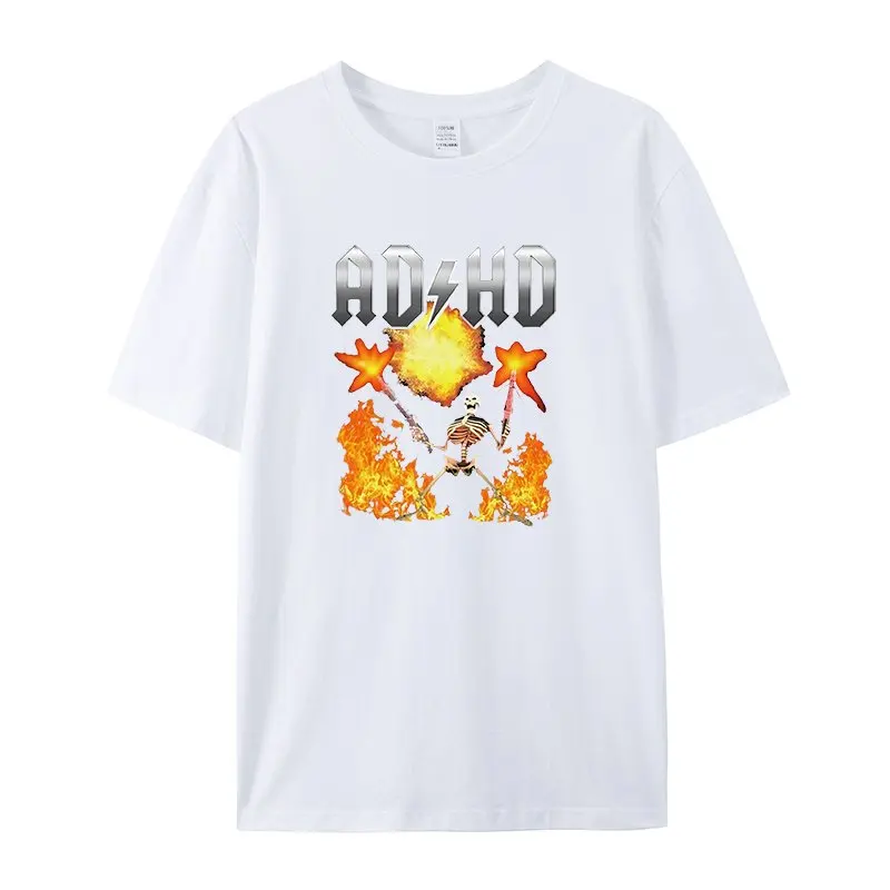 

2025 Summer Trend Fashion Short-sleeved Crazy Skull Print Crew Neck T-shirt Men and Women with Loose and Versatile