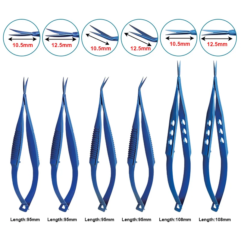 Titanium tesouras para oftálmico, pálpebra ferramenta
