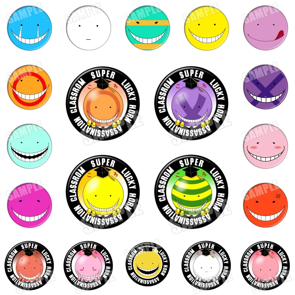 58mm Anime Assassination Classroom Korosensei‌ Koro-sensei Cosplay COSTUME Badge Pin SPTE Tinplate Brooch Prop Gilf﻿