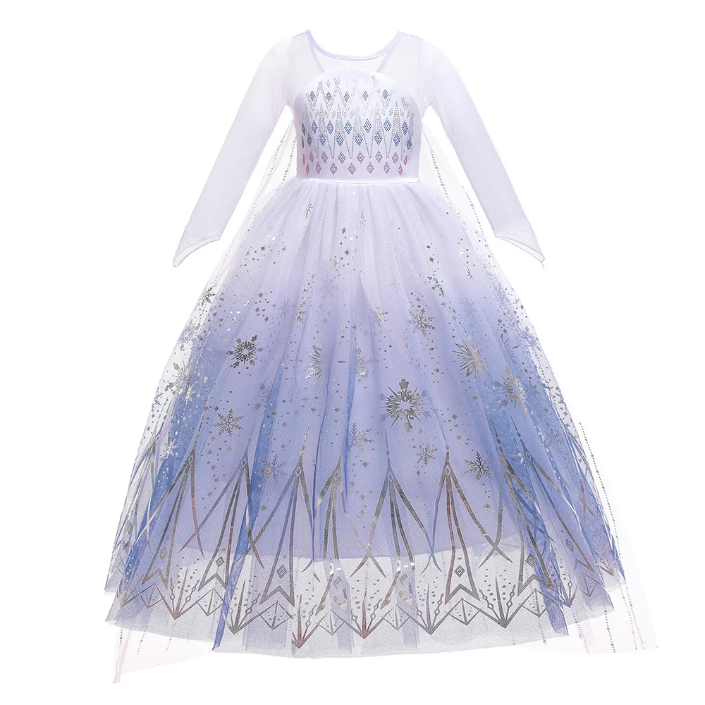 Little Girls Snow Queen Elsa Princess Dress Kids Cosplay Gown Costume Halloween Birthday Party Outfit 2‑10Yrs view 5