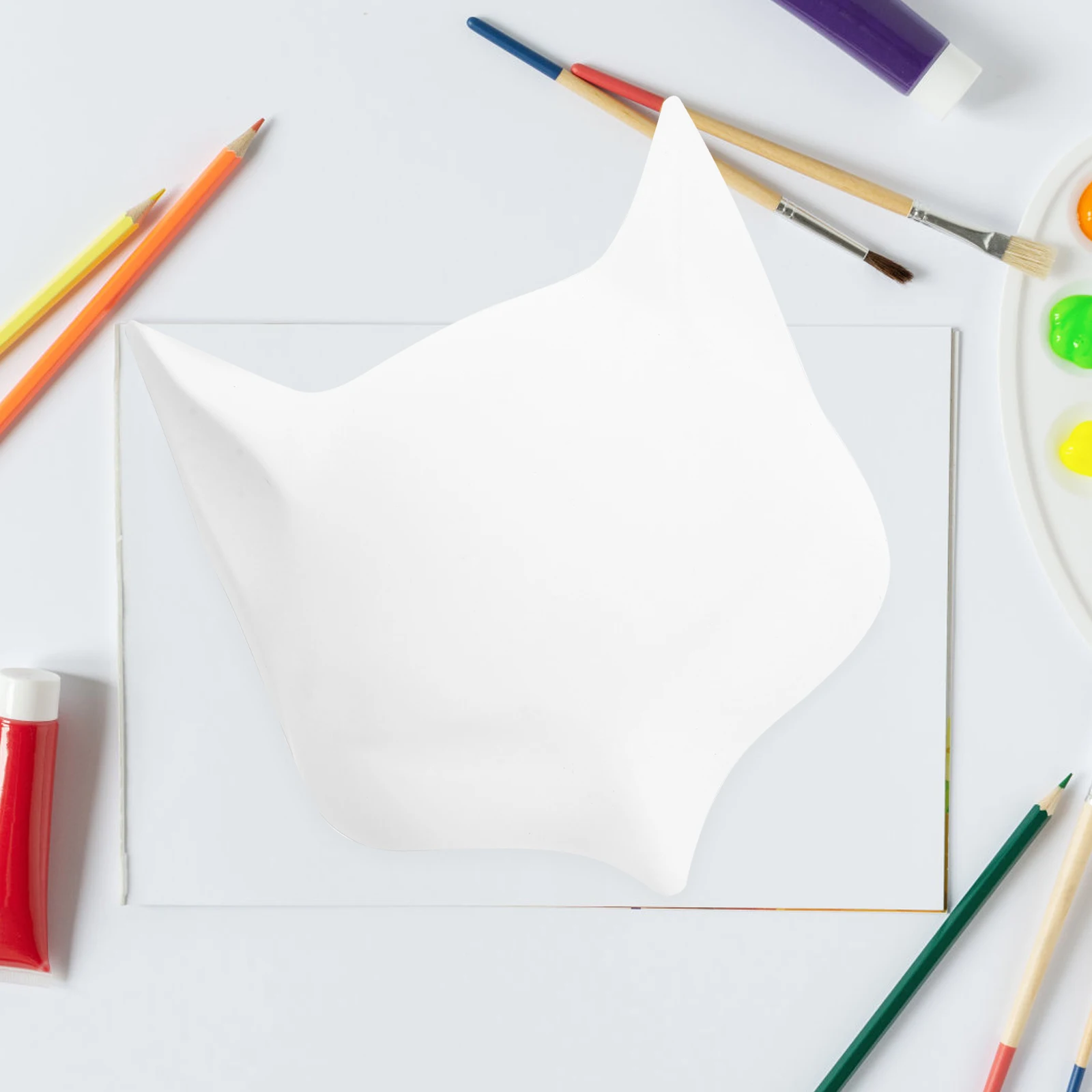 4 قطع قناع أبيض دهان داي بولي كلوريد الفينيل أرنب الثعلب غير مصبوغ حفلة تنكرية زي حفلة الدعائم إكسسوارات الهالوين للنساء