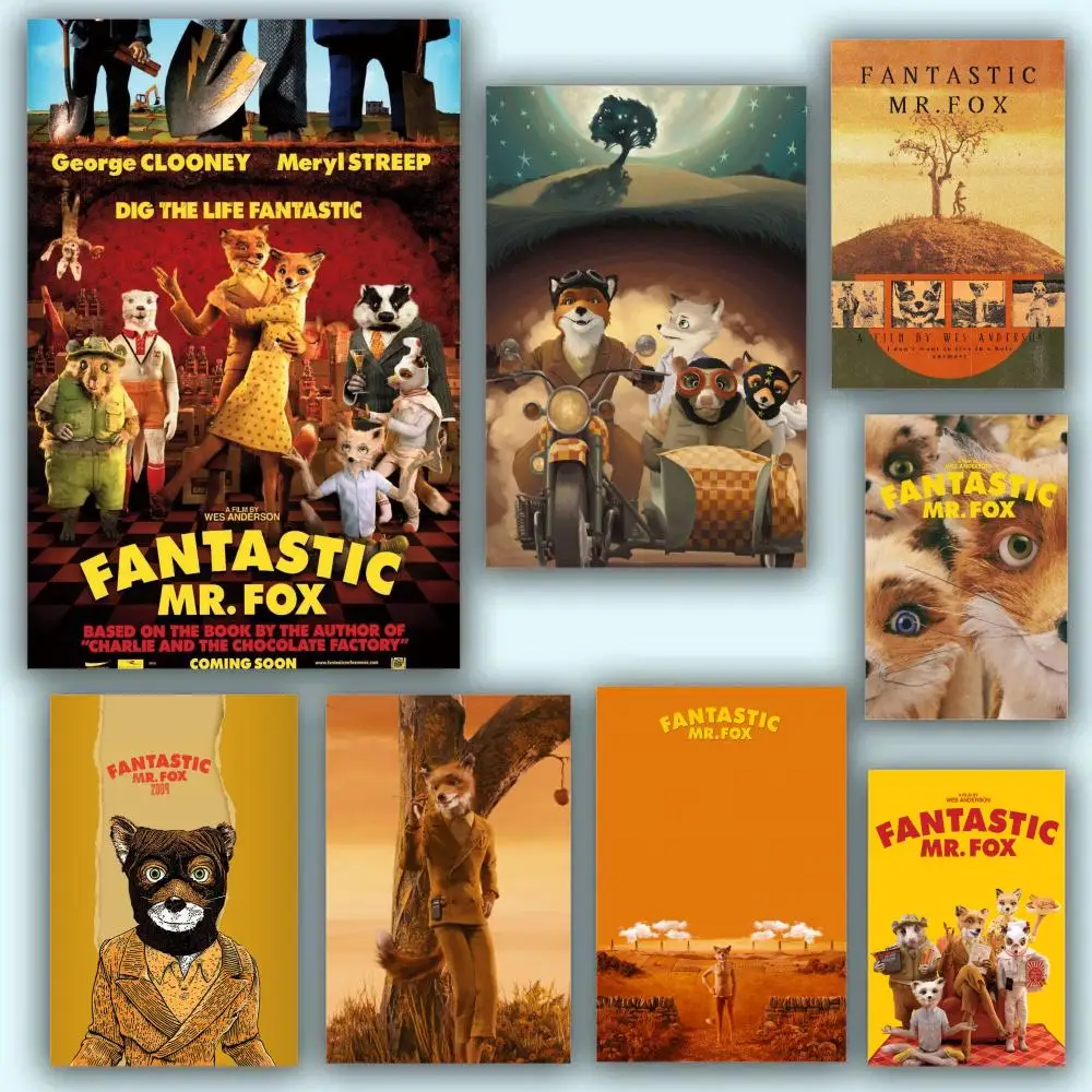 Film-Poster „The Fantastic Mr. Fox“, ästhetische HD-PVC-Wandkunst – wasserfest, verschleißfest, für Zuhause, Hotel, Bar