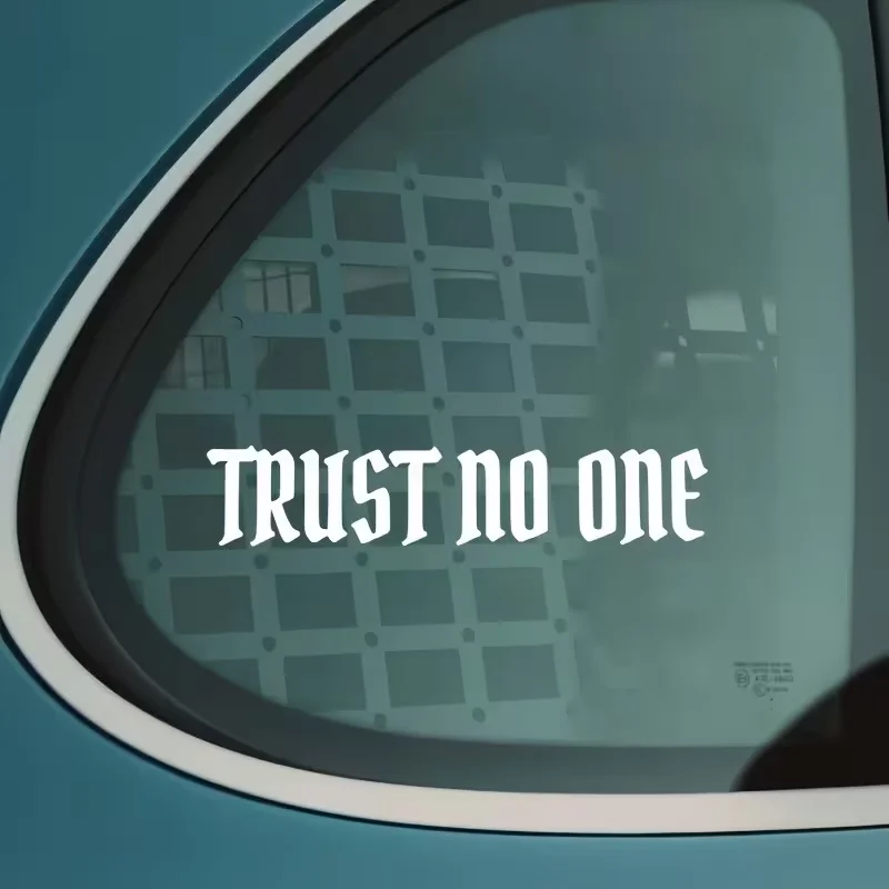 A 'Never Trust Anyone' Vasin Sticker, 7.6 Inches, Self-Adhesive Automotive Decal, Matte Finish, JDM Style, Suitable for Motorcyc