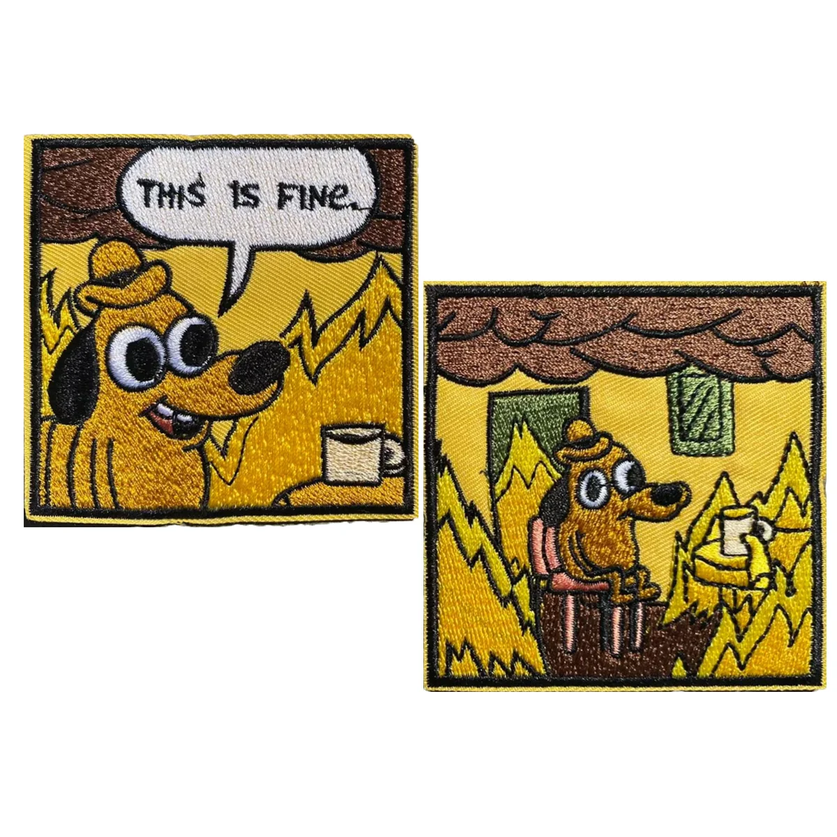 Parche termoadhesivo This Is Fine - Aplique bordado para manualidades - imagen 3