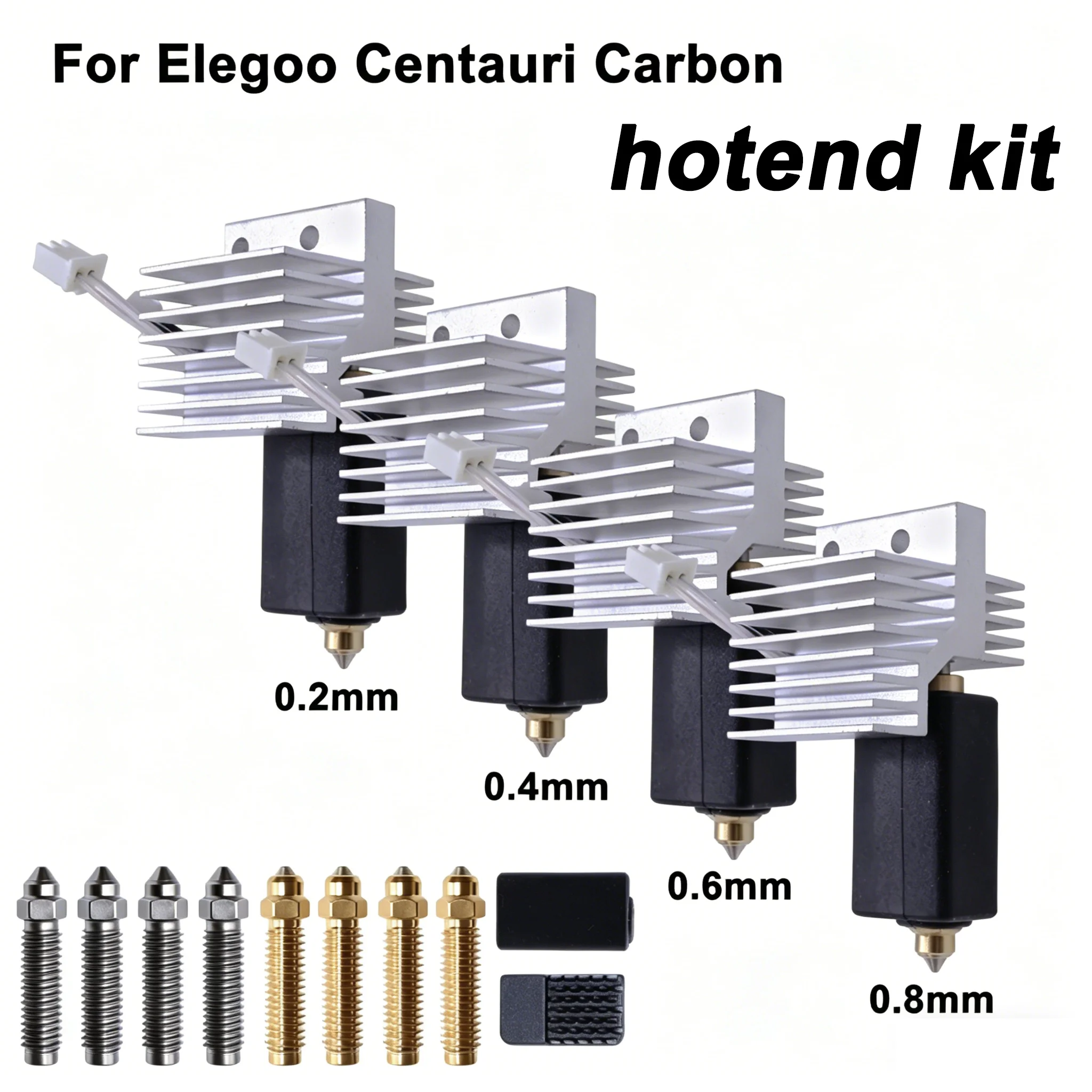 

Upgrade elegoo CC hotend 0.2/0.4/0.6/0.8mm Assembled Extruder Hotend Kit for Elegoo Centauri Carbon Hot end / Centauri Nozzle