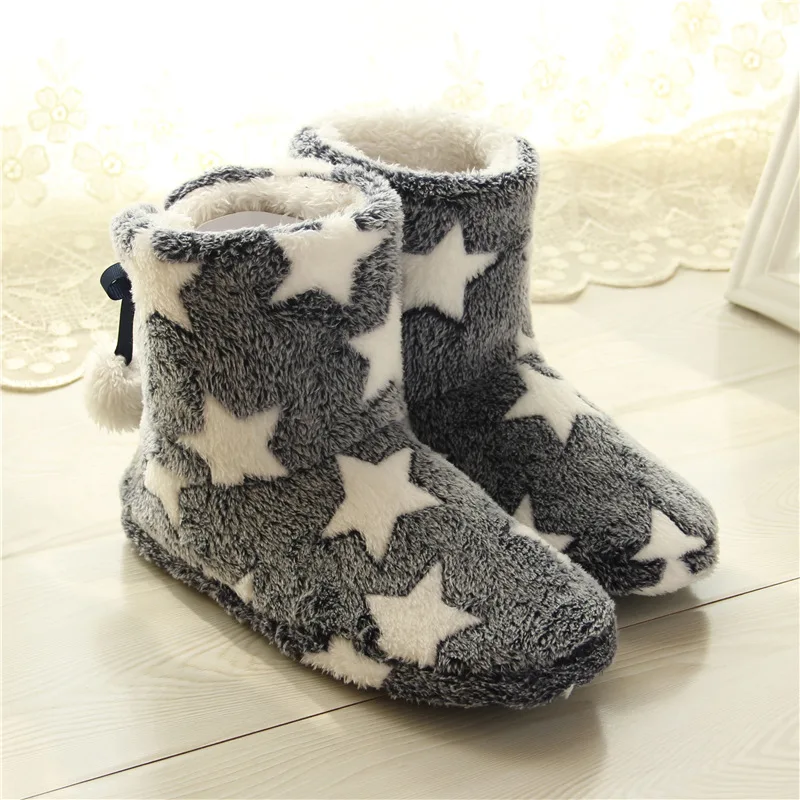 

Winter Plush Fur Slippers For Women Indoor Fluffy Warm Fuzzy Home Slipper Female Outdoor Fashion Fuzzy Soft Star Pattern Slipper