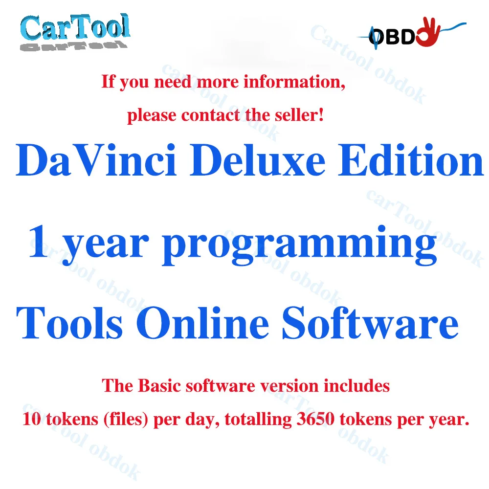 

DaVinci Deluxe Edition 1 year workshop for diagnosis and programming Tools Online Software 10 tokens Per Day
