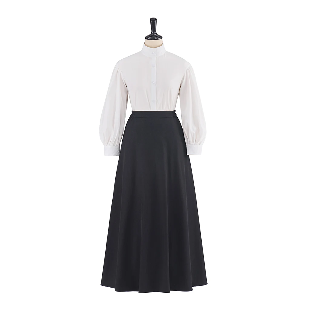 신사 잭 코스프레 의상 모자와 여자의 빅토리아 검은 드레스 할로윈 볼 가운 자켓 스커트 중세 의상