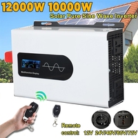 Pure sine wave inverter 12V 24V 48v to AC 220V/230V/240V voltage transformer 12000W/10000W Solar power converter EU/US plug