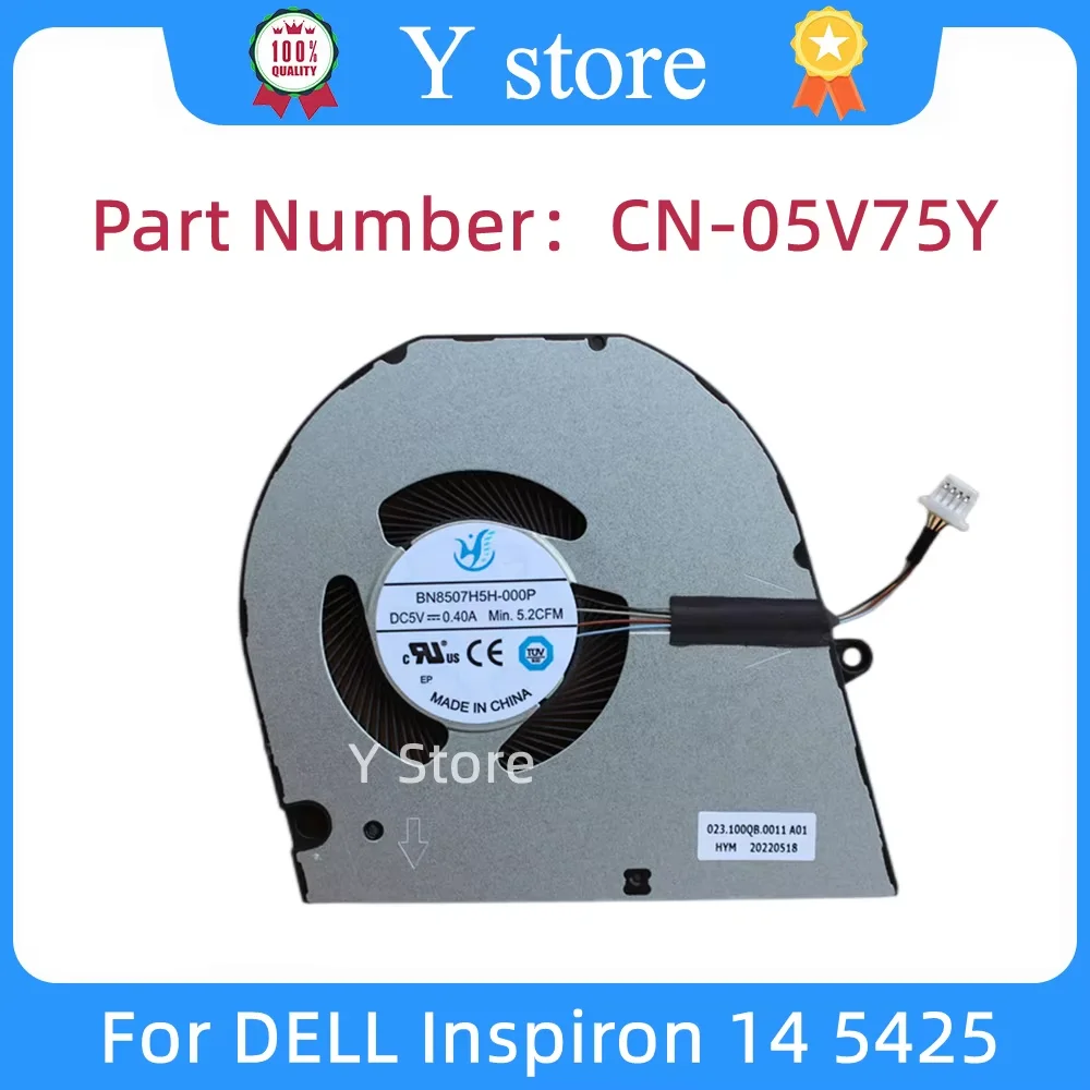 

Вентилятор охлаждения процессора ноутбука Y Store для Dell Inspiron 14 5425, кулер 05V75Y 5V75Y BN8507H5H-000P FPA9 023.100QB.0001 DC5V 4Pin