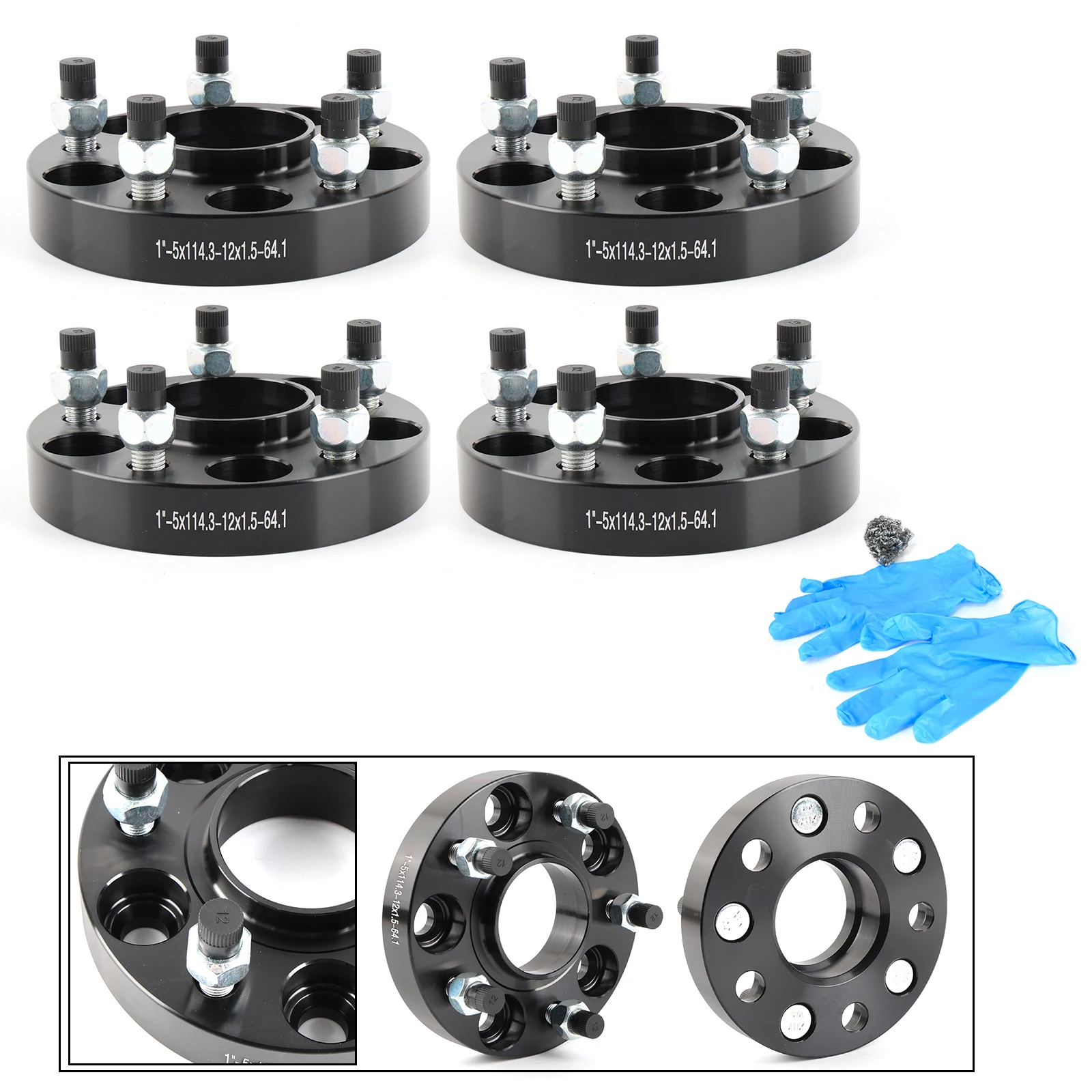 

For Honda Accord Civic CR-V CL MDX RDX TSX PCD 5*114.3mm 5 Lug Forged aluminum Wheel Spacer M12*1.5 CB 64.1mm 4pcs