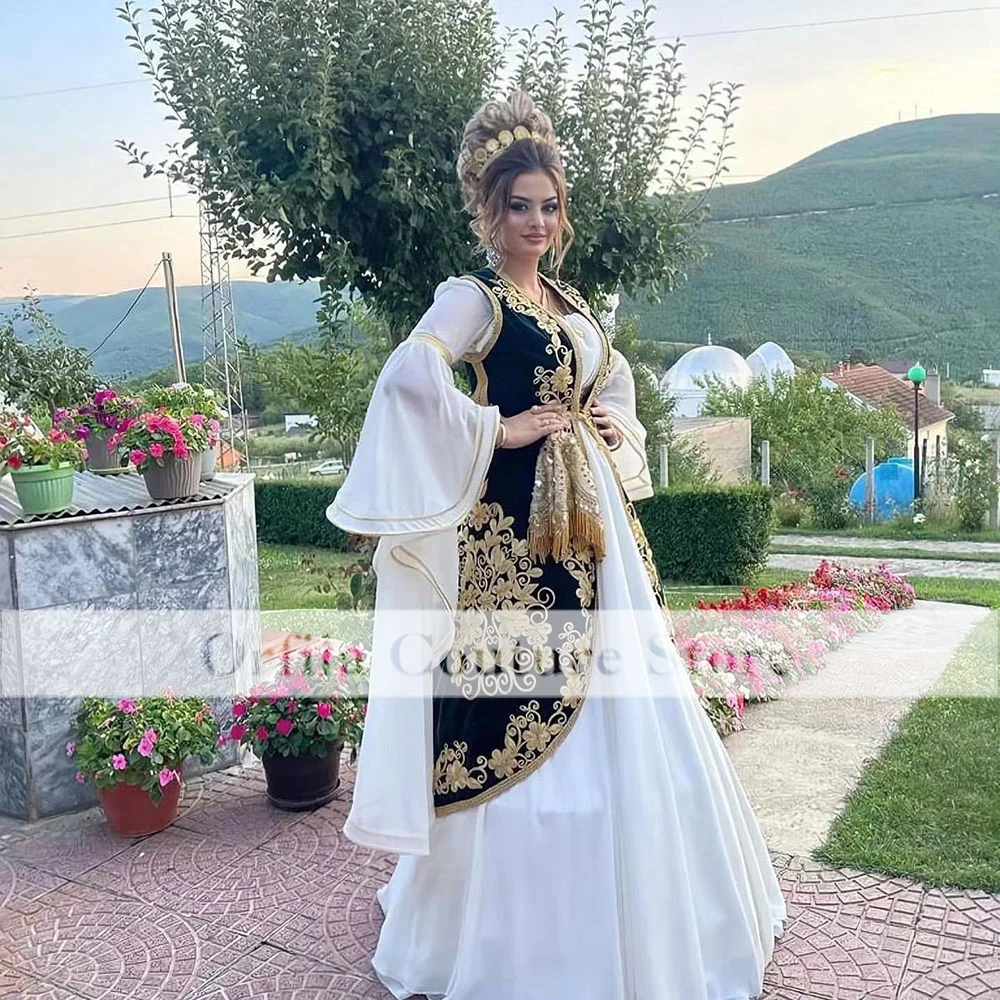 Handmade Traditional Kosovo Dresses Albanian Motifs Dallama Prom Dresses 2023 vestido De Fiesta De Boda Embriodery Evening Gowns