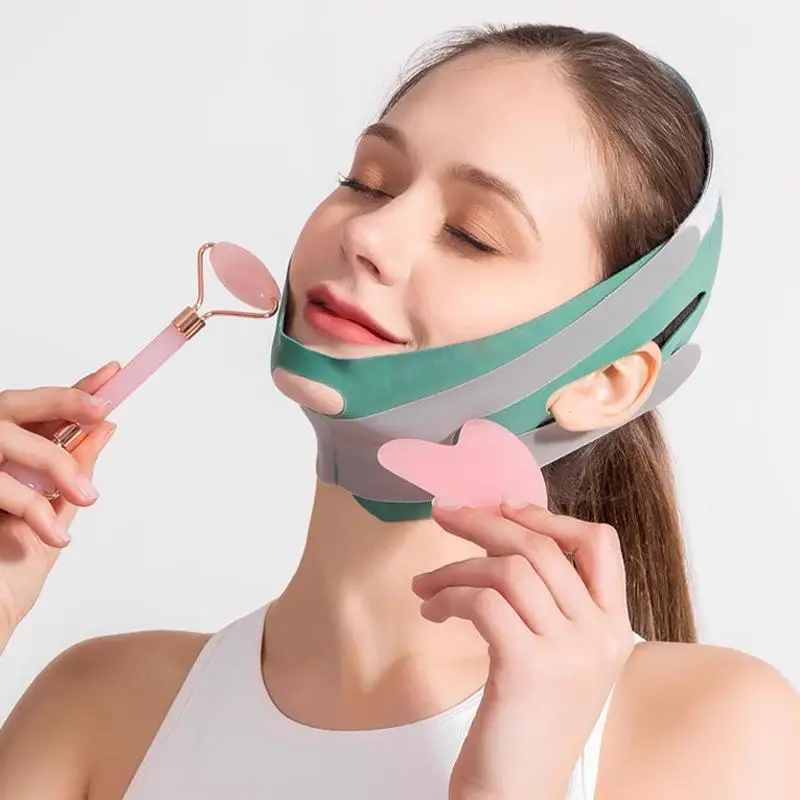 

Rose Quartz Facial Massage Roller Set Skin Relaxing Beauty Face Massager Tool