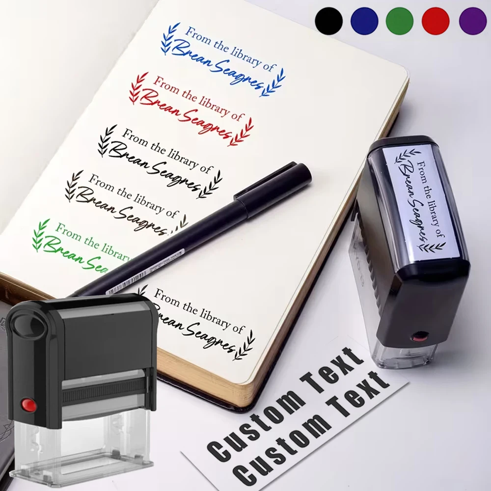 Custom Your Own Design Self-Inking Rubber Stamp - Personalised Custom LOGO Stamps for Business,Company Stamp with 5 Ink Colors