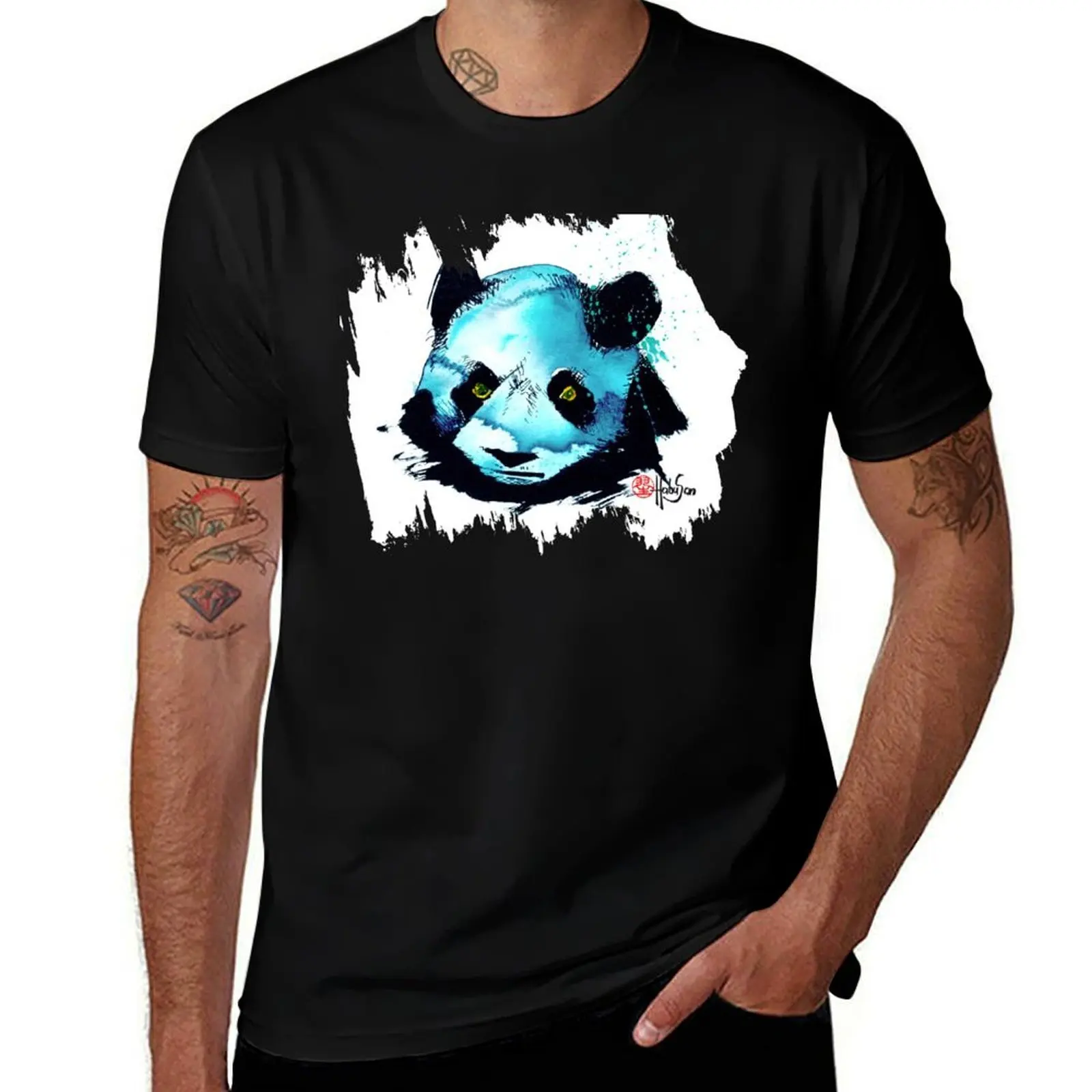

Panda - Watercolor Tattoo Style - Habu-San Design T-Shirt anime tshirt t shirt man designer T-shirt