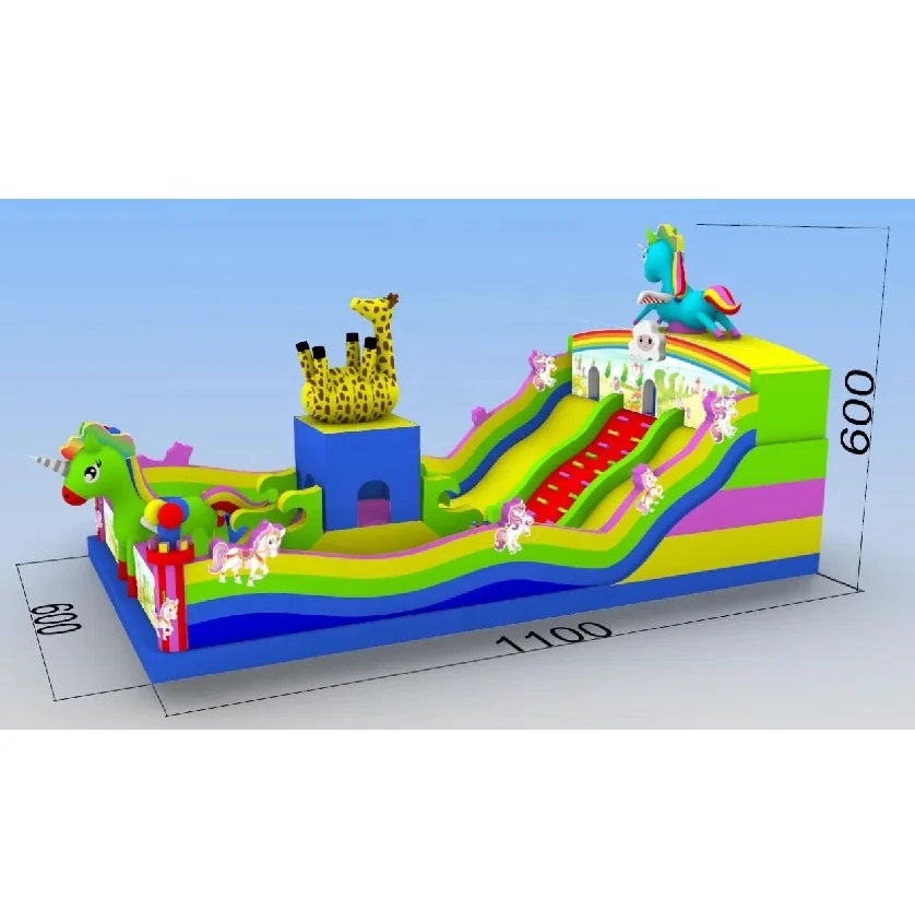 Hot Sale PVC Material Custom Logo Inflatable Bouncer Jumping Castle Slider Commercial Bounce House 11m X 6m X 6m
