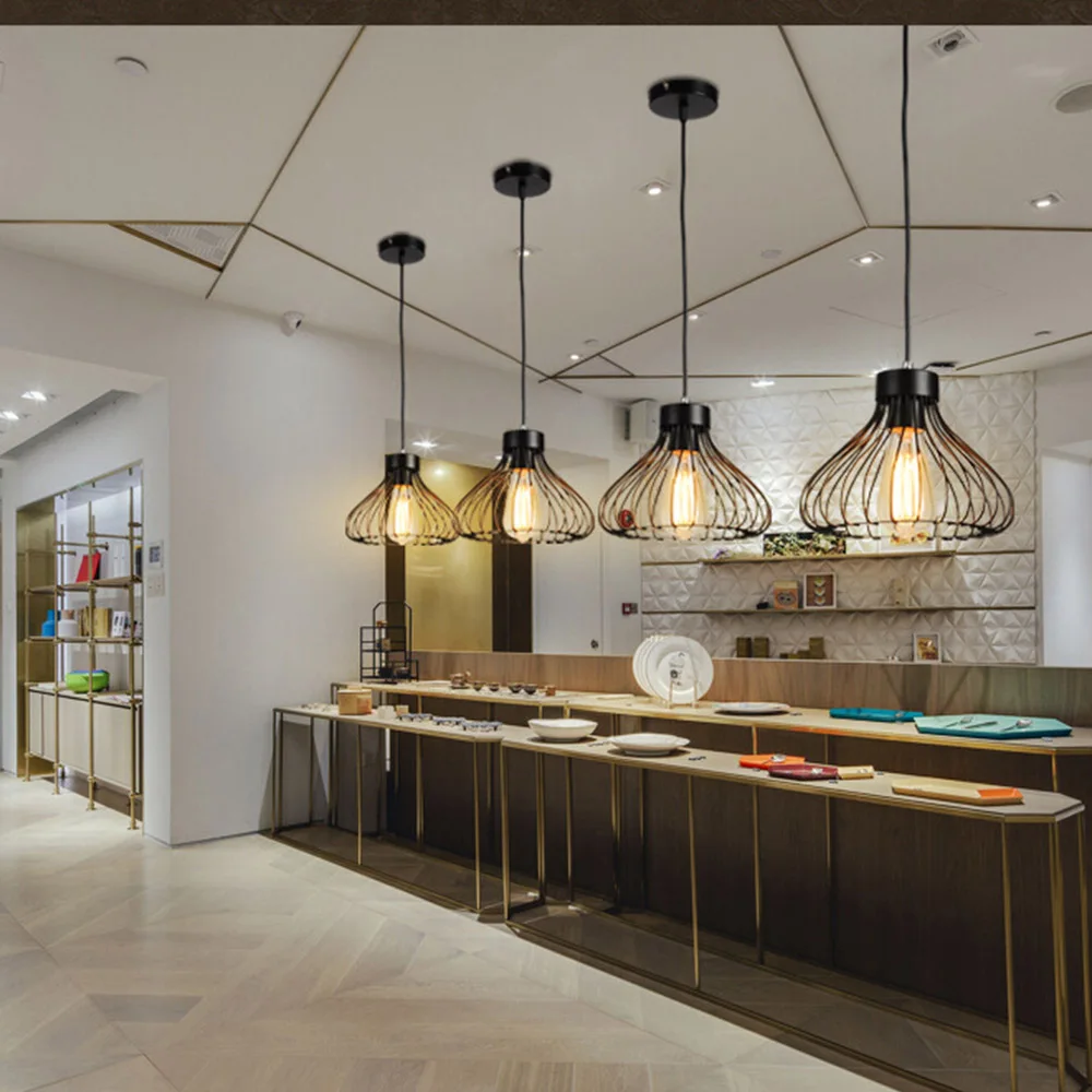 الثريا غرفة الطعام الثريا أباجورة مطعم مصباح الذهب الأسود الثريا الصناعية Win D الشمال مصباح بسيط Bedroo