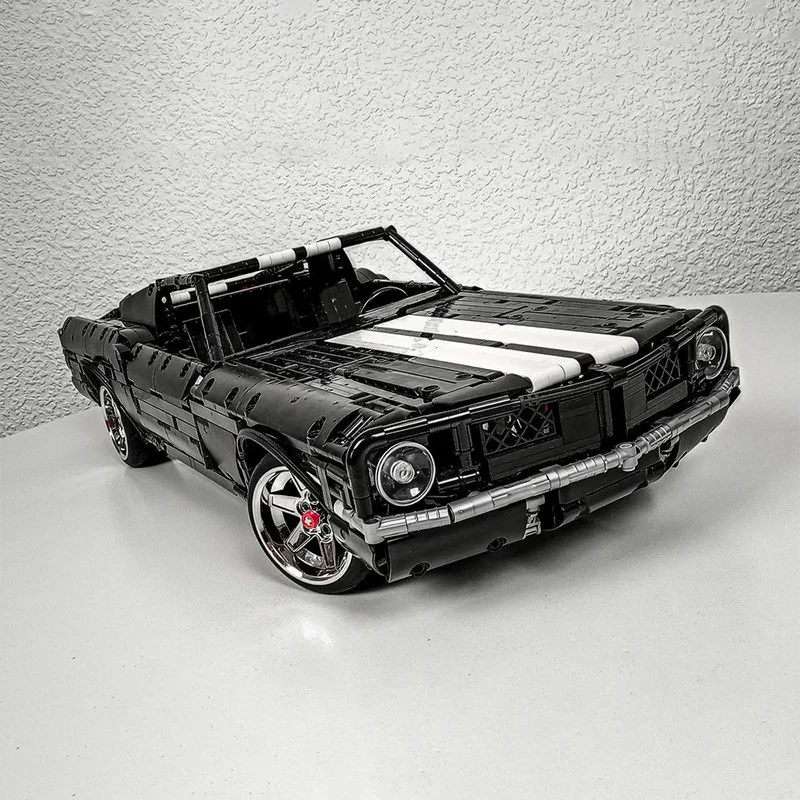 MOC-137695 Domestic Building Block Black Sports Car Vintage Car Puzzle Assembly Regular Car Model Adult Assembly Toy Set