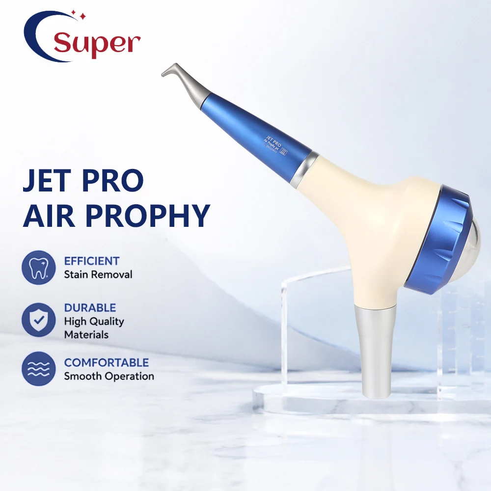 Dental Jet Pro AirPowered Polisher KV Quick‑Connect Fitting 360° Rotatable Detachable Handle for Dental Stain Removal