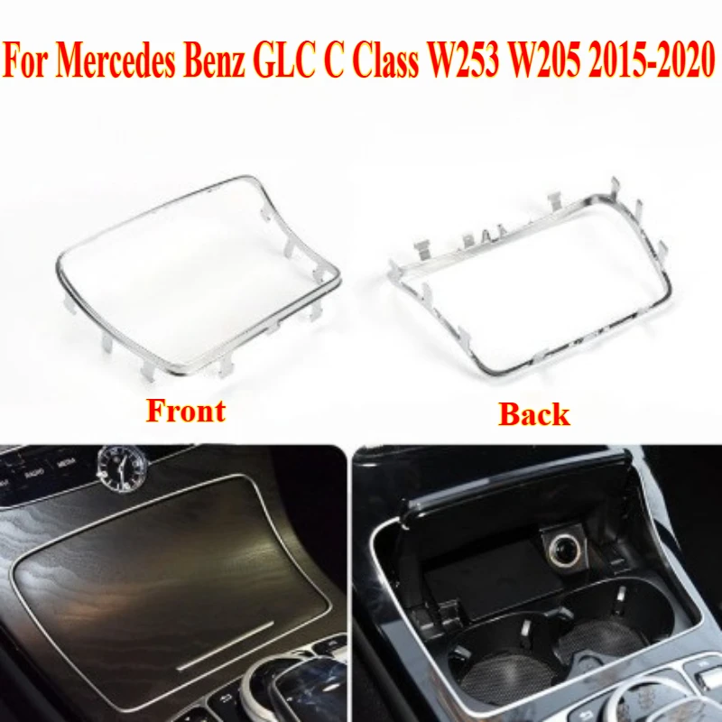 

1PCS Cup Holder Trim Personal Car Part Chrome Ashtray Elements Ornaments for Mercedes Benz GLC C Class W253 W205 2015-2020