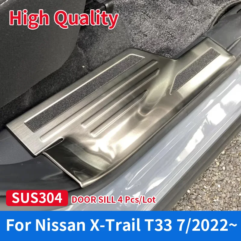 

Car Door Sill Stainless Steel Cover Guard Plate Protector for Nissan X-Trail T33 2022 23 Welcome Pedal High Quality Car Styling