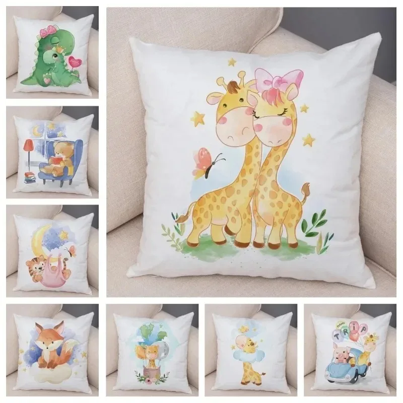 Dinosaur Lion Giraffe Decorative Pillowcase Car Ornaments Office Living Room Sofa Home Pillowcase