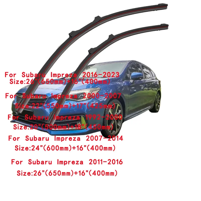 

For Subaru Impreza 1992-2023 Car Windshield Wiper Blade Front Windscreen Brushes Washer Accessories Cleaning Replacement Parts
