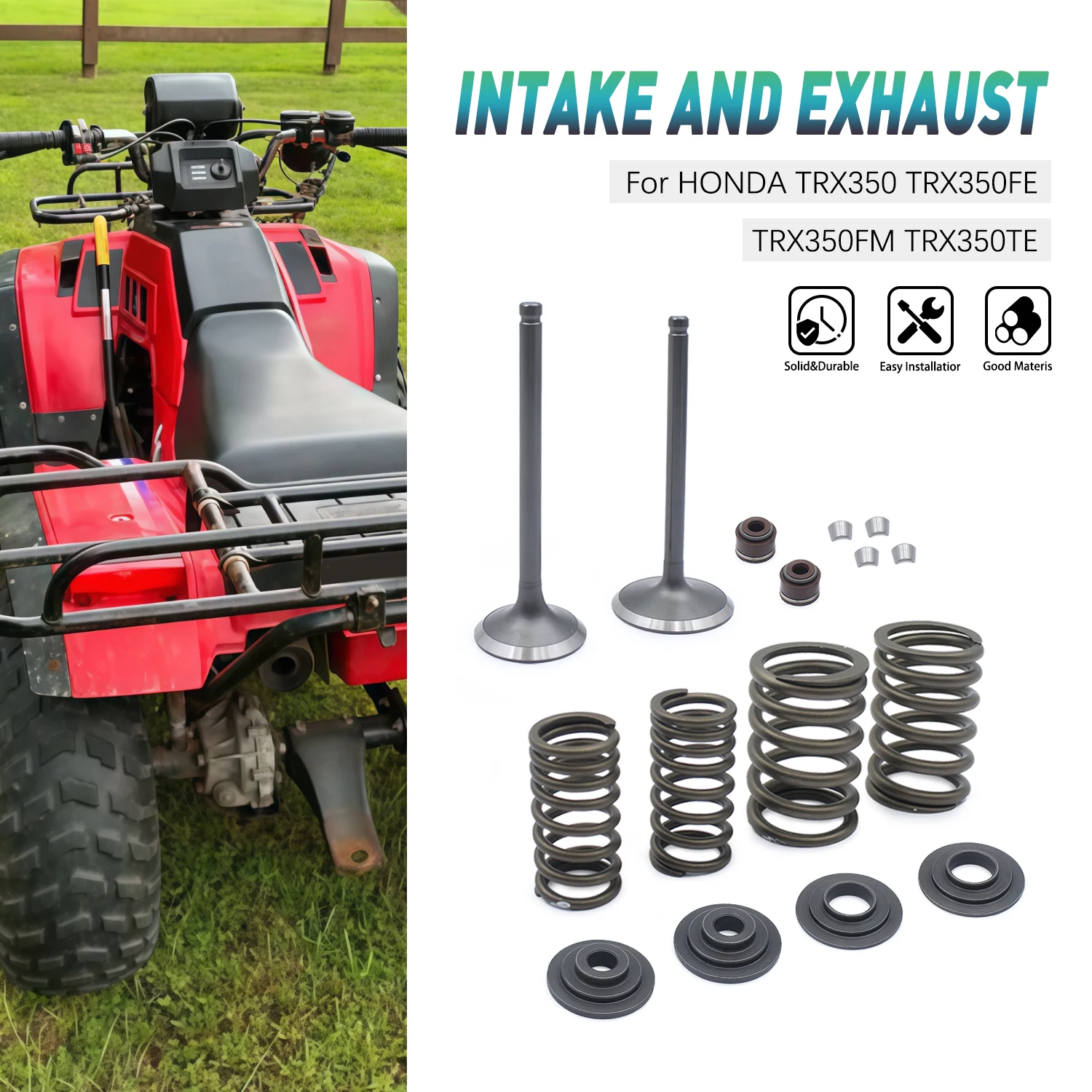 Accessories Moto For HONDA Rancher 350 TRX 350 TRX350 valve TRX350 TRX350FE TRX350FM TRX350TE Intake Exhaust Valves Engine Part