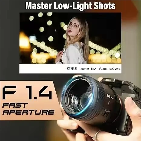 Sirui 85mm f1.4 lente de foco automático de quadro completo aurora lente de câmera para sony e nikon z fujifilm x mount pk sigma 85mm