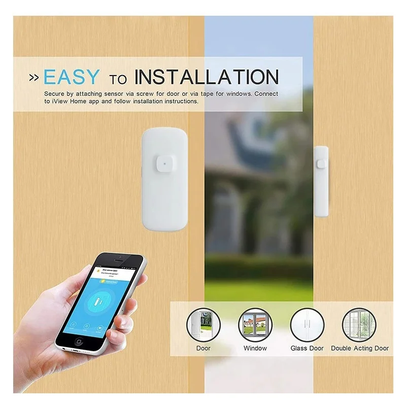 

Wifi Anti-theft Alarm Tuya Intelligent Wireless Door Magnetic Household Smart Door Magnetic USB Charging Get Dynamic State