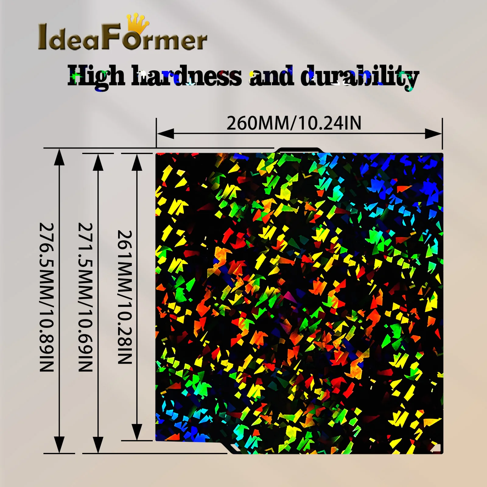 

260x271 сборная пластина для Elegoo Centauri Carbon Plate Smooth PEO Sheet PEI PET для карбонового 3D-принтера Centauri с подогревом, сборная пластина