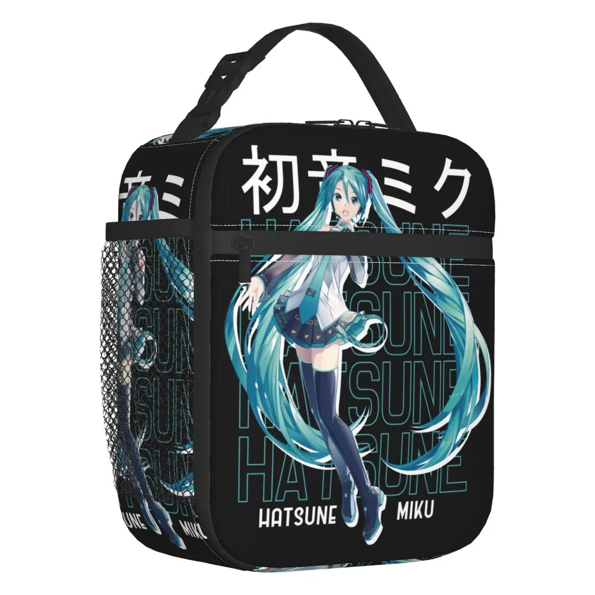 カスタム初音ミク-vocaloid-ロックアニメランチバッグ女性用クーラー保温断熱ランチボックス学校用
