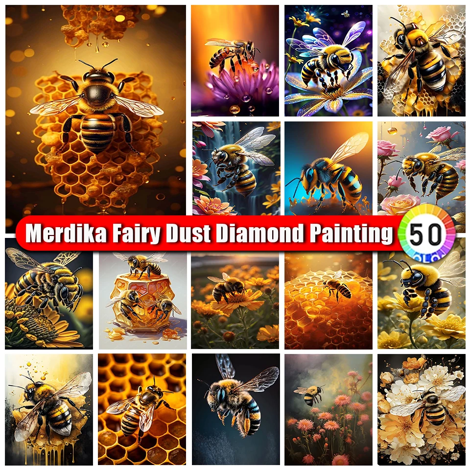 Fairy Dust Diamond Painting Cute Animals Full Square Round Diamond Embroidery Mosaic Cartoon Honeybee 5d Diy  Picture Gift