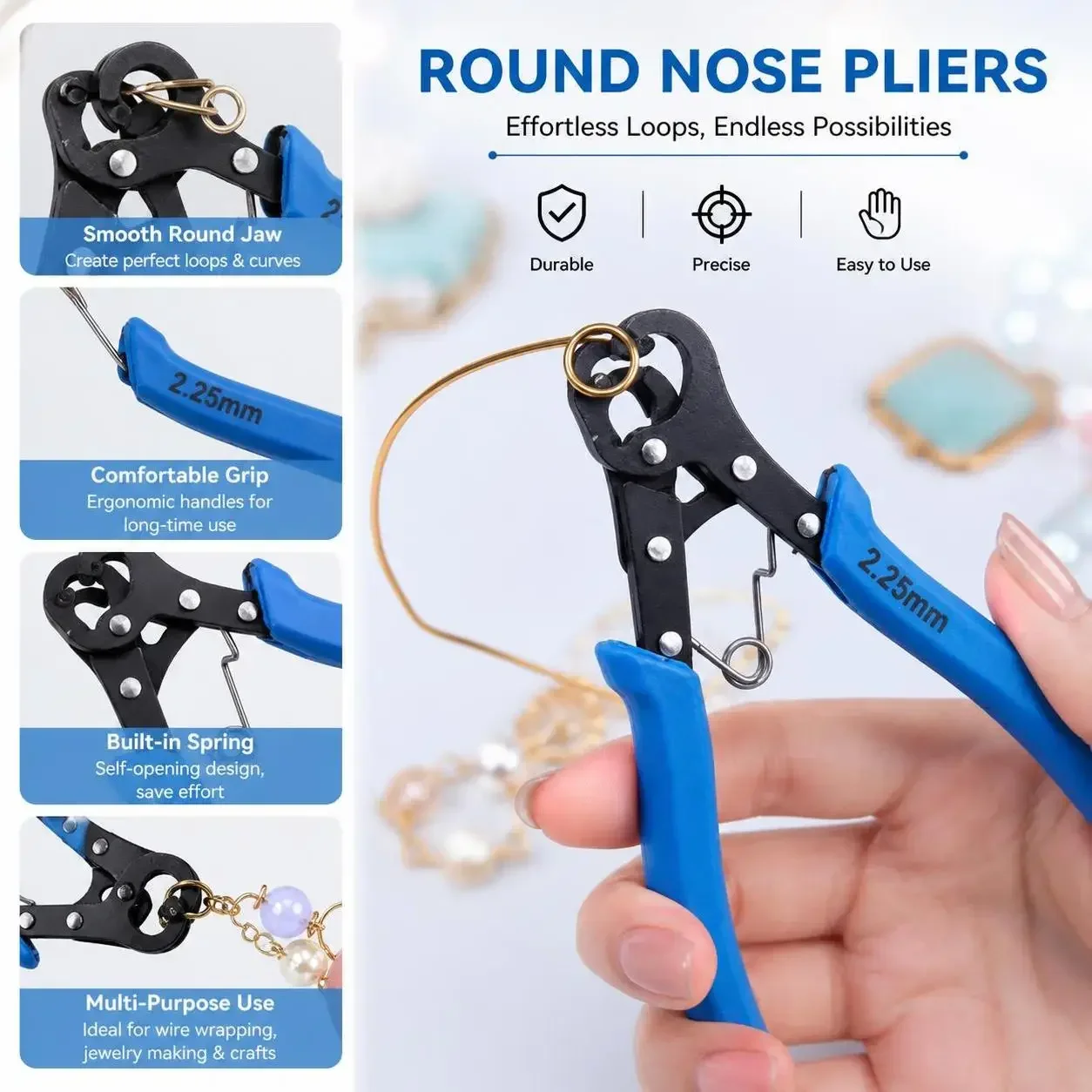 Round Nose Pliers Jewelry Making Repair Wire Rolling Craft Durable Professional Ring Wrapping Tool for DIY Beading Supplies Tool
