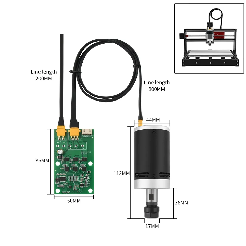 MKS DLC32 Motherboard Brushless DC Motor Kit 10000RPM 24V Driver Cable For CNC Engraver  ER11 Milling Cutter Replace 775 Motor